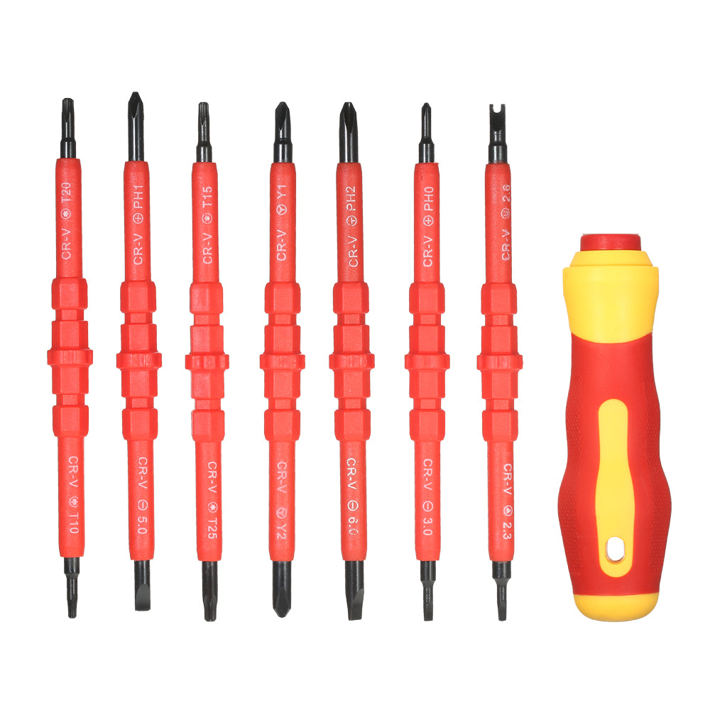 13pcs 1000V hand tools multitool Insulated Screwdrivers Set + Magnetic Slotted Phillips Pozidriv Torx Bits electrician tools
