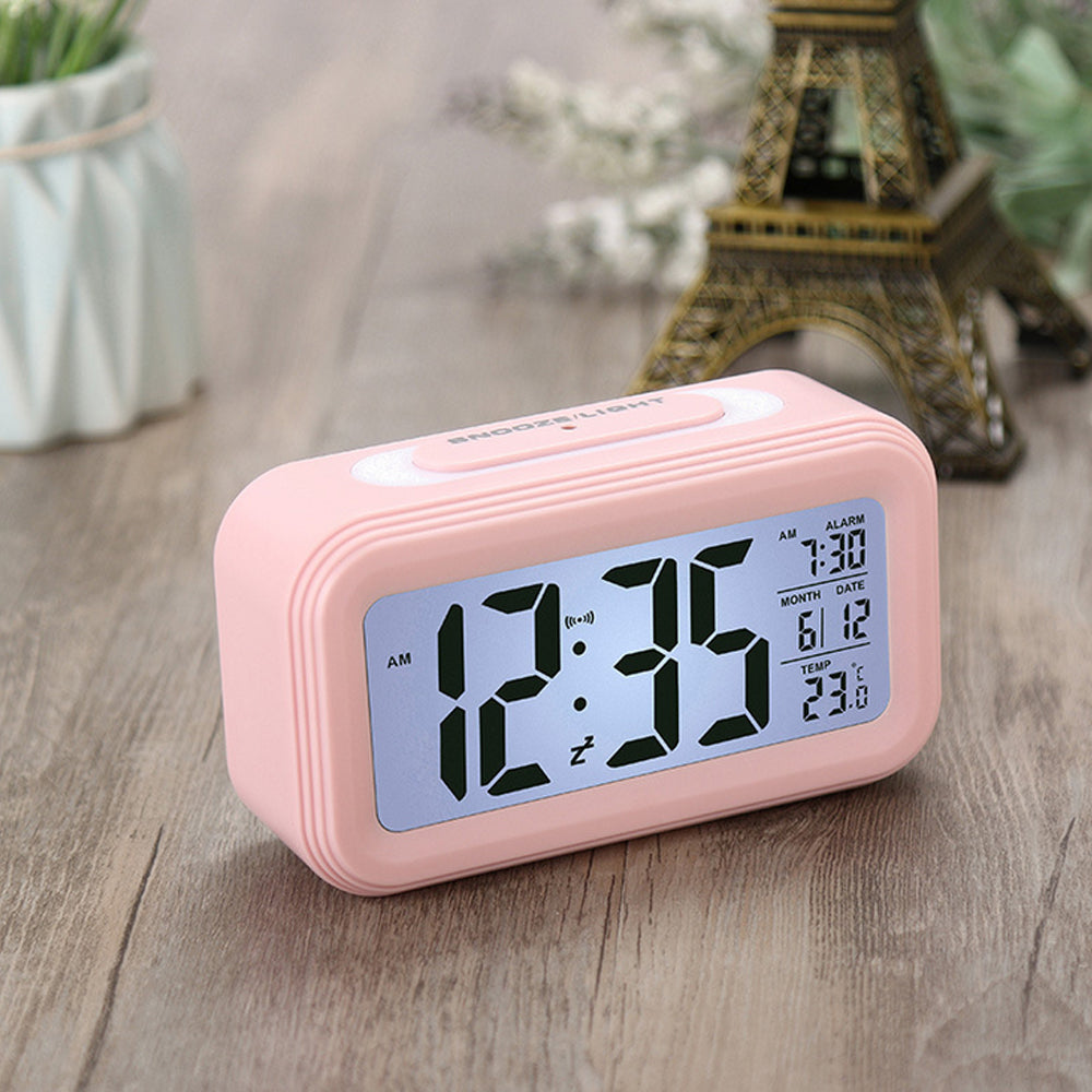 LED Digital Alarm Clock Electronic Smart Clocks Temperature & Calendar Snooze Function Alarm Clock Home Table Backlight Display
