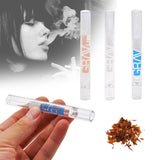 1pc 10cm Clear Glass Classical Pipes Tobacco Smoking Pipe Rolling Paper Herb Cigarette Steamroller Random Color Cigarette Pipe