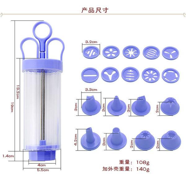 1 Pcs Plastic 8 Cake Nozzles Icing Syringe Mold Cake Decorating Piping Cream Syringe Tips Set Tool Cake Decoration Baking Set
