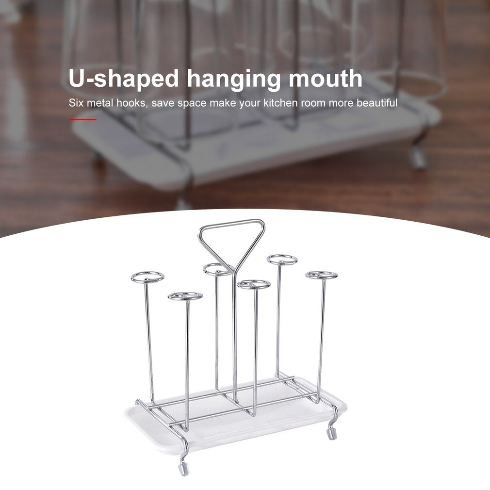 Metal Glass Cup Water Storage Shelf Drying Cup Drainage Organizer Kitchen Stand Glass Holder Drain Rack for Home Kitchen