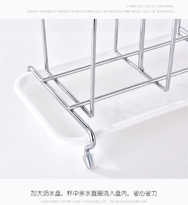 Metal Glass Cup Water Storage Shelf Drying Cup Drainage Organizer Kitchen Stand Glass Holder Drain Rack for Home Kitchen