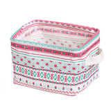 Desktop Storage Basket Cute Printing Waterproof Organizer Cotton Linen Sundries Storage Box Cabinet Underwear Storage Bag