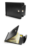 RFID Card Holder Wallet Men Short Money Clip Wallet Metal Leather Slim Male Card Organizer Minimalist Carteras Hombre Tarjetero