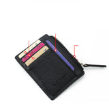 Men/Women Mini ID Card Holders Business Credit Card Holder PU Leather Slim Bank Card Case Organizer Wallet Zipper Unisex
