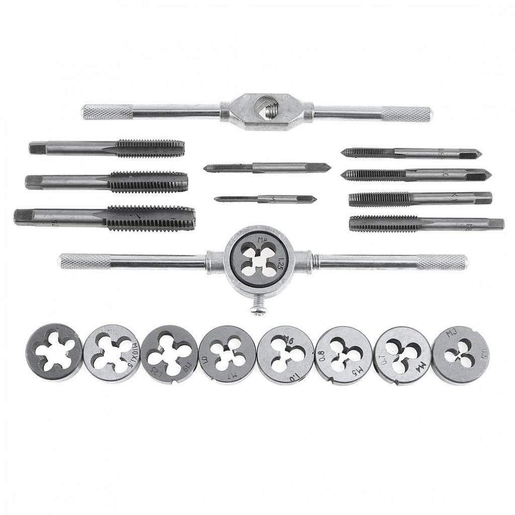 20pcs/lot Tap & Die Set with Small Tap Twisted Hand Tools and 1/16-1/2 Inch NC Screw Thread Plugs Taps Hand Screw Taps