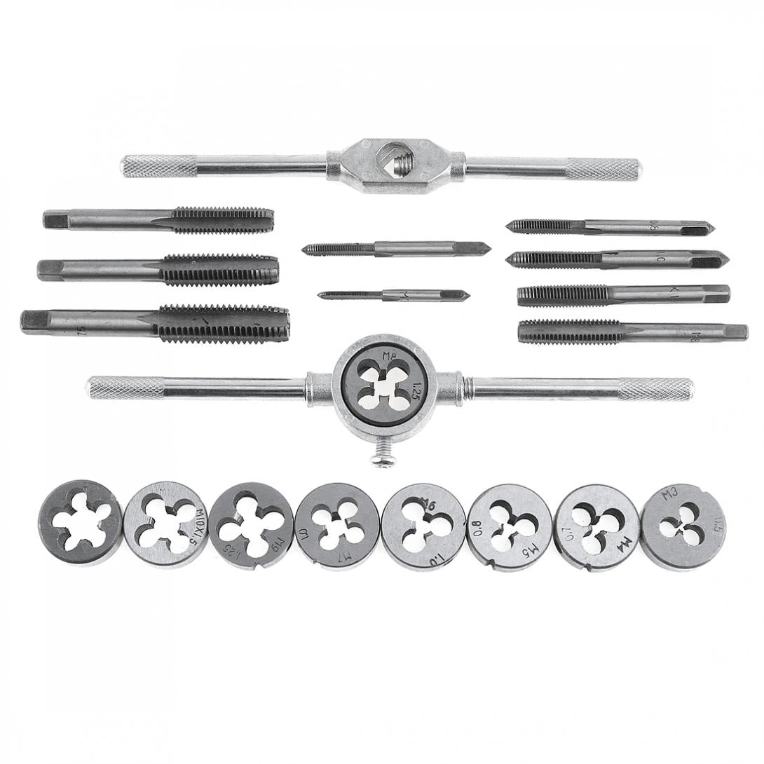 20pcs/lot Tap & Die Set with Small Tap Twisted Hand Tools and 1/16-1/2 Inch NC Screw Thread Plugs Taps Hand Screw Taps