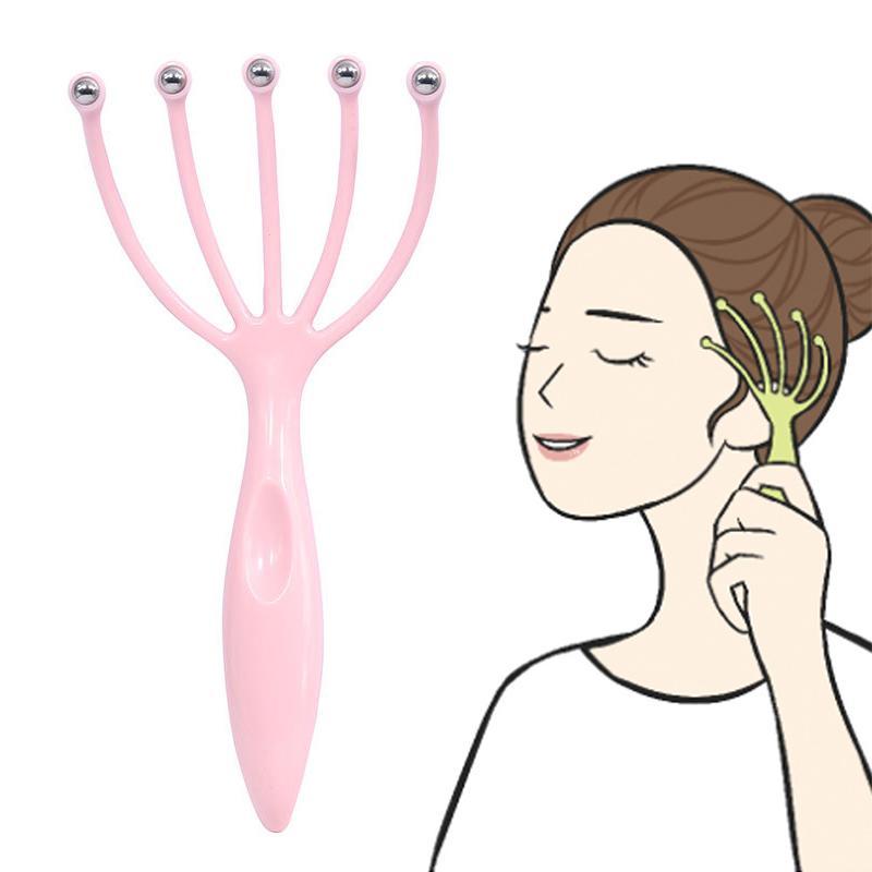 Five Finger Relax Massager Head Hair Held SPA Scalp Neck Stress Release Head Physician Steel Ball Massage Relaxation 1Pc Main image