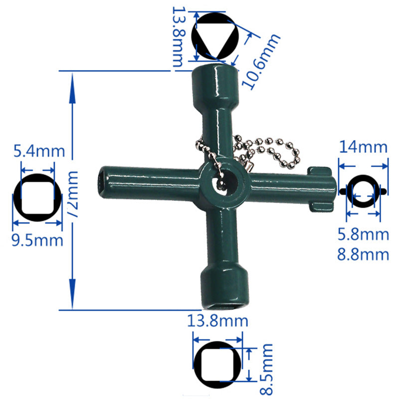 Multifunction 4 Ways Universal Triangle Wrench Key Plumber Keys Triangle For Gas Electric Meter Cabinets Bleed Radiators