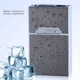 Anpro 2-in-1 Cigarette Case Box USB Rechargeable Lighter for Smoking Flameless Aluminum Alloy Windproof Lighter