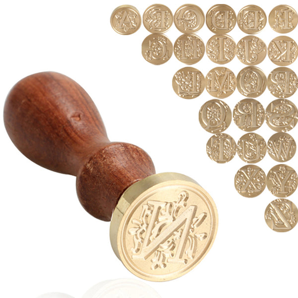 Retro Wood Stamp Classic 26 Letter A-Z Alphabet Initial Sealing Wax Seal Stamp Ancient Seal Post Decorative Antique Stamp Gifts