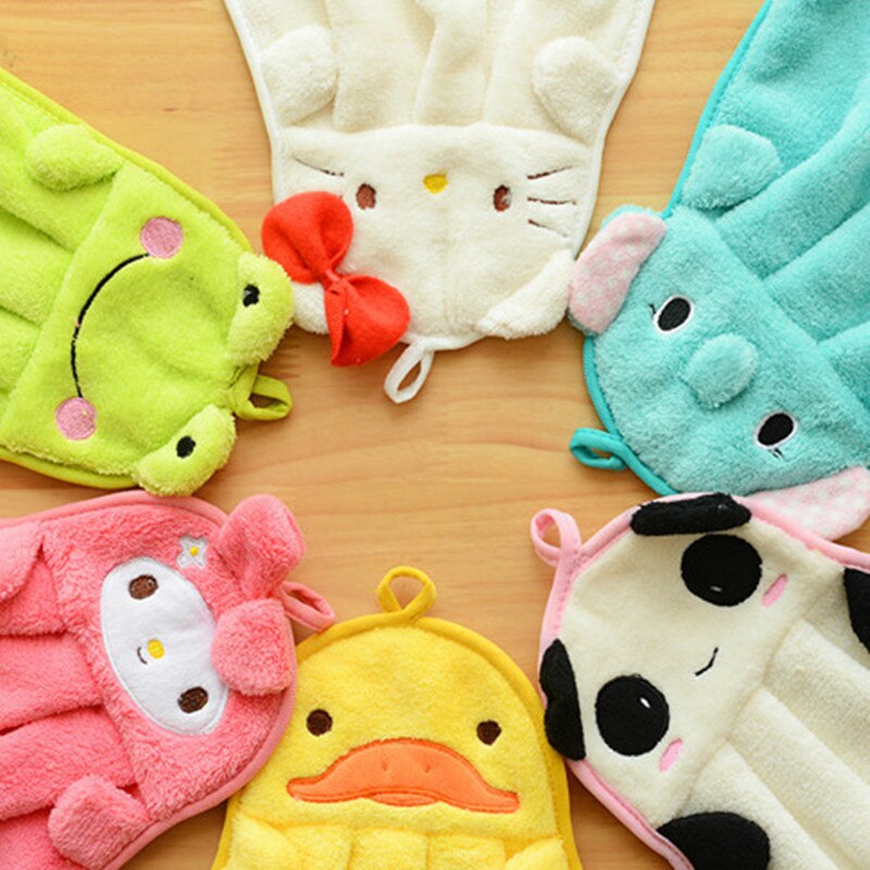 Lovely Cartoon Children Hand Dry Towel For Kids Kitchen Bathroom Kid Soft Plush Fabric Hang Towel For Children Towels
