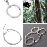 550mm(21.6'') Emergent Survival Wire Saw Camp Hike Outdoor Mountain climb Cut Hunt Fish hand Tool Fretsaw Bushcraft Kit