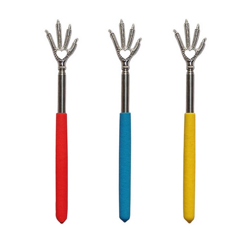 Practical Handy Stainless Pen Clip Back Scratcher Telescopic Pocket Scratching Massage Kit Bear Claw New Back Scratcher Secondary image