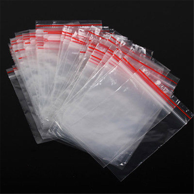100 pcs/set 0.05 mm Thickness Jewelry  Postal Compressed Lock Reclosable Plastic Poly Clear Bags Main image