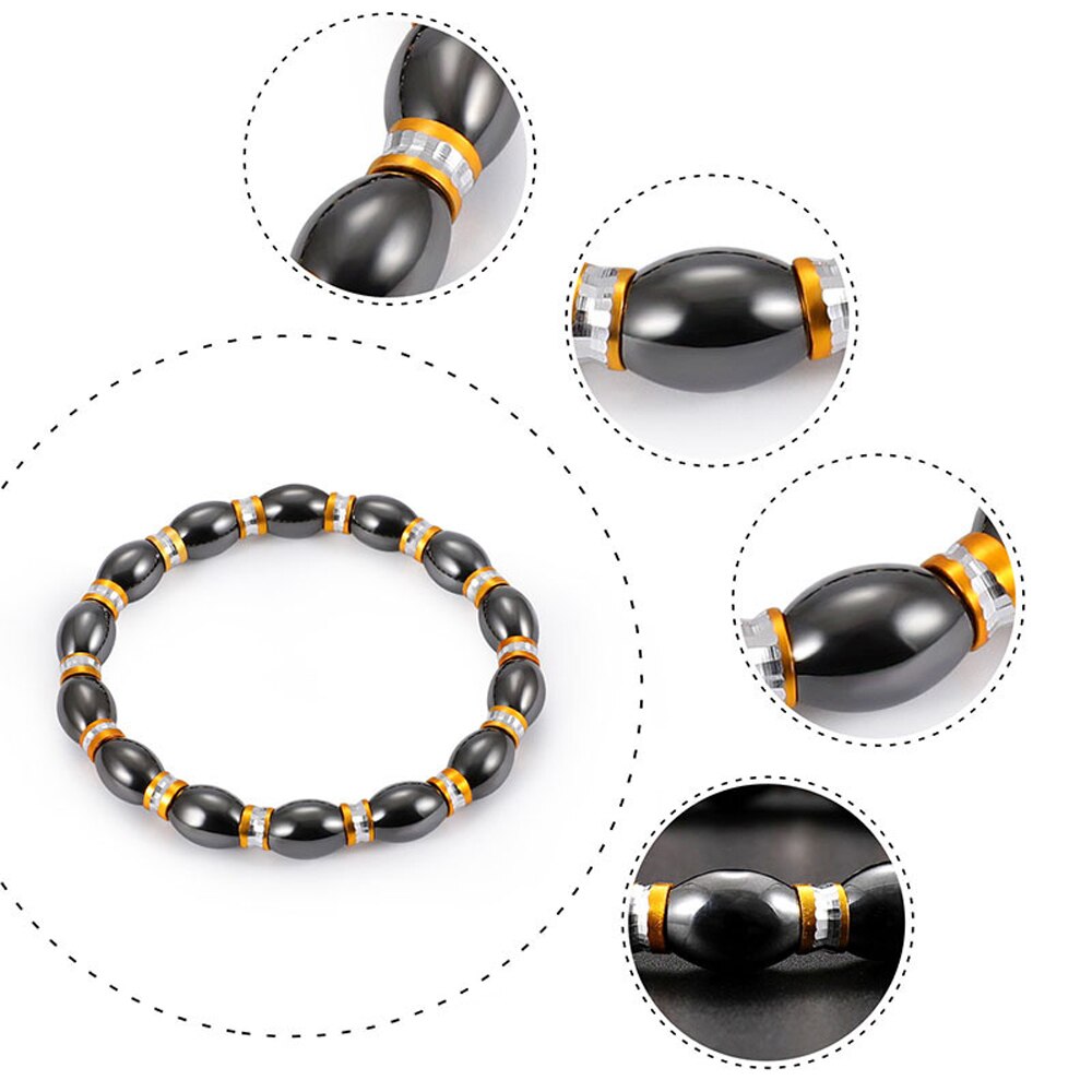 1Pc Magnet Bracelet Slimming Weight Loss Bracelet Slimming Hand Chain Round Hematite Magnetic Stone Therapy Jewelry Health Care Secondary image