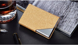 Business ID Credit Card Holder For Women Men Fashion Brand Metal Aluminum Card Wallet Case PU Leather Tarjetero Porte Carte