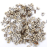 200Pcs/lot Mixed A-Z Alphabet Wood Letter Wooden Number Sticker Hand Craft 3D Scrapbooking Decorative Wood Figurines Miniatures