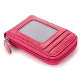 Men Genuine Leather Wallet Credit Card Holder Rfid Blocking Zipper Pocket New Carteira Business Card Holder Tarjetero Clutch Bag
