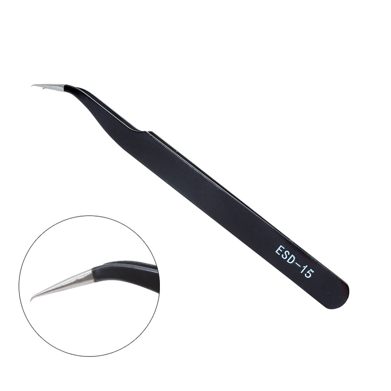 10 model metal anti-static bending straight tip tweezers precision welding  electronic ESD tweezers for soldering smd tool set