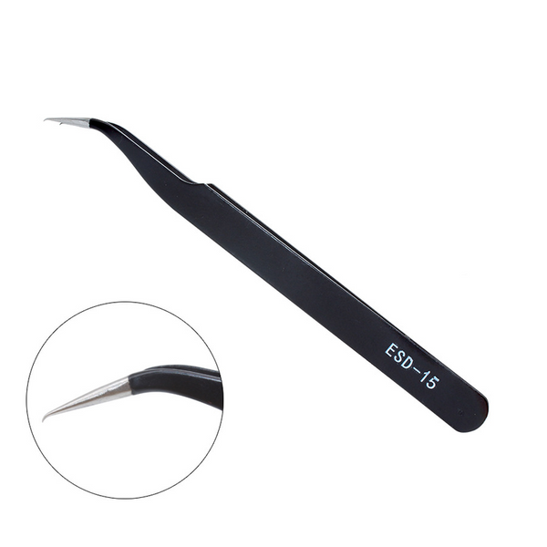 10 model metal anti-static bending straight tip tweezers precision welding  electronic ESD tweezers for soldering smd tool set