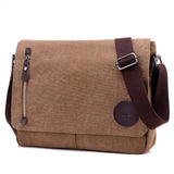 Canvas Leather Crossbody Bag Men Military Army Vintage Bags Shoulder Bag Casual Travel school Bags For Teenagers sac a dos bolsa