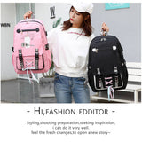 Nylon Women School Backpacks Anti Theft USB Charge Backpack Waterproof Bagpack School Bags for Teenage Girls Travel Bag