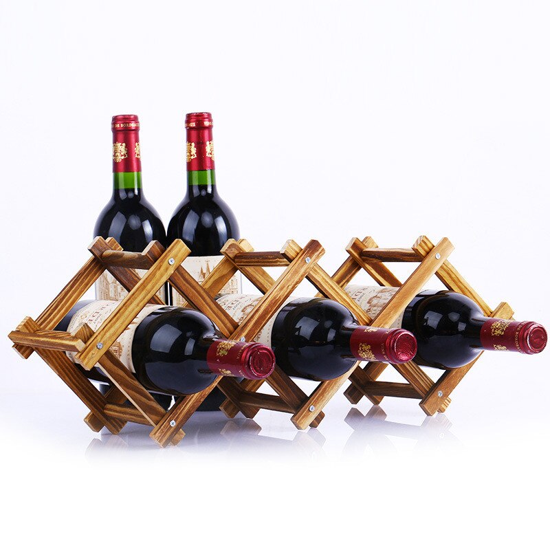 Quality Wooden Wine Bottle Holders Creative Practical Collapsible Living Room Decorative Cabinet Red Wine Display Storage Racks Secondary image