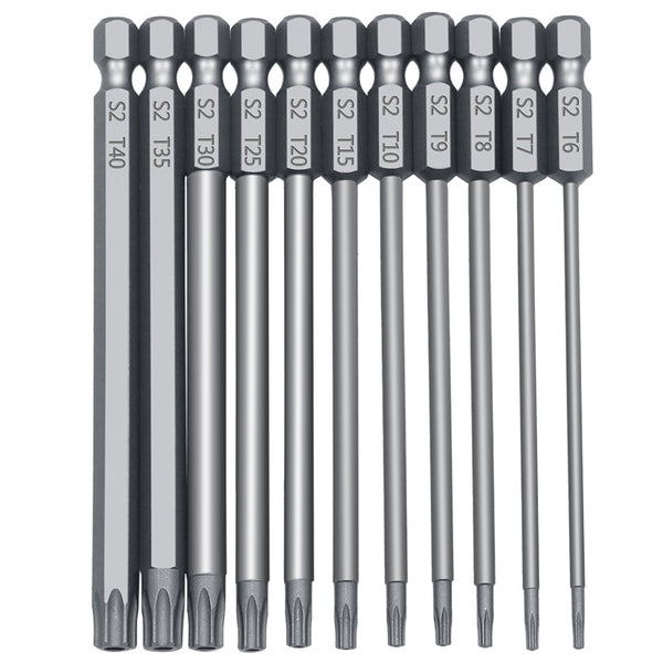 11pcs 12pcs Security Bit Set Tamper Proof Screwdriver Drill Bit Screw Driver Bits Torx Flat Head 1/4"  Hex Driver Bits