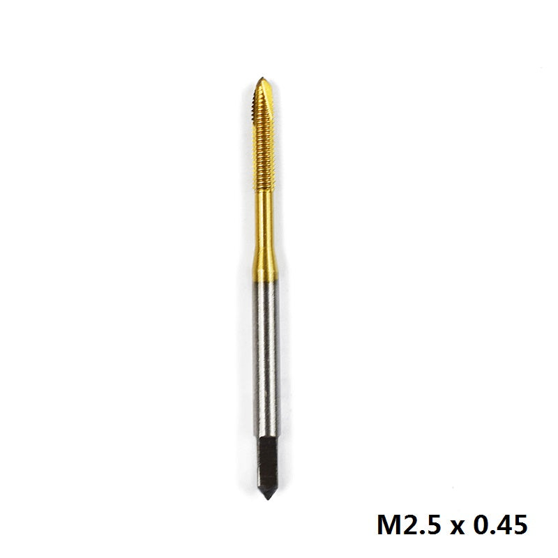 1pc M2/M2.5/M3/M3.5/M4/M5/M6 Titanium Coated Hand Tap HSS Metric Straight Flute Thread Screw Tap
