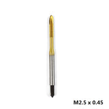 1pc M2/M2.5/M3/M3.5/M4/M5/M6 Titanium Coated Hand Tap HSS Metric Straight Flute Thread Screw Tap