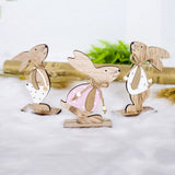 Miniatures Easter Decorations Wooden Rabbit Shapes Ornaments Craft Gifts