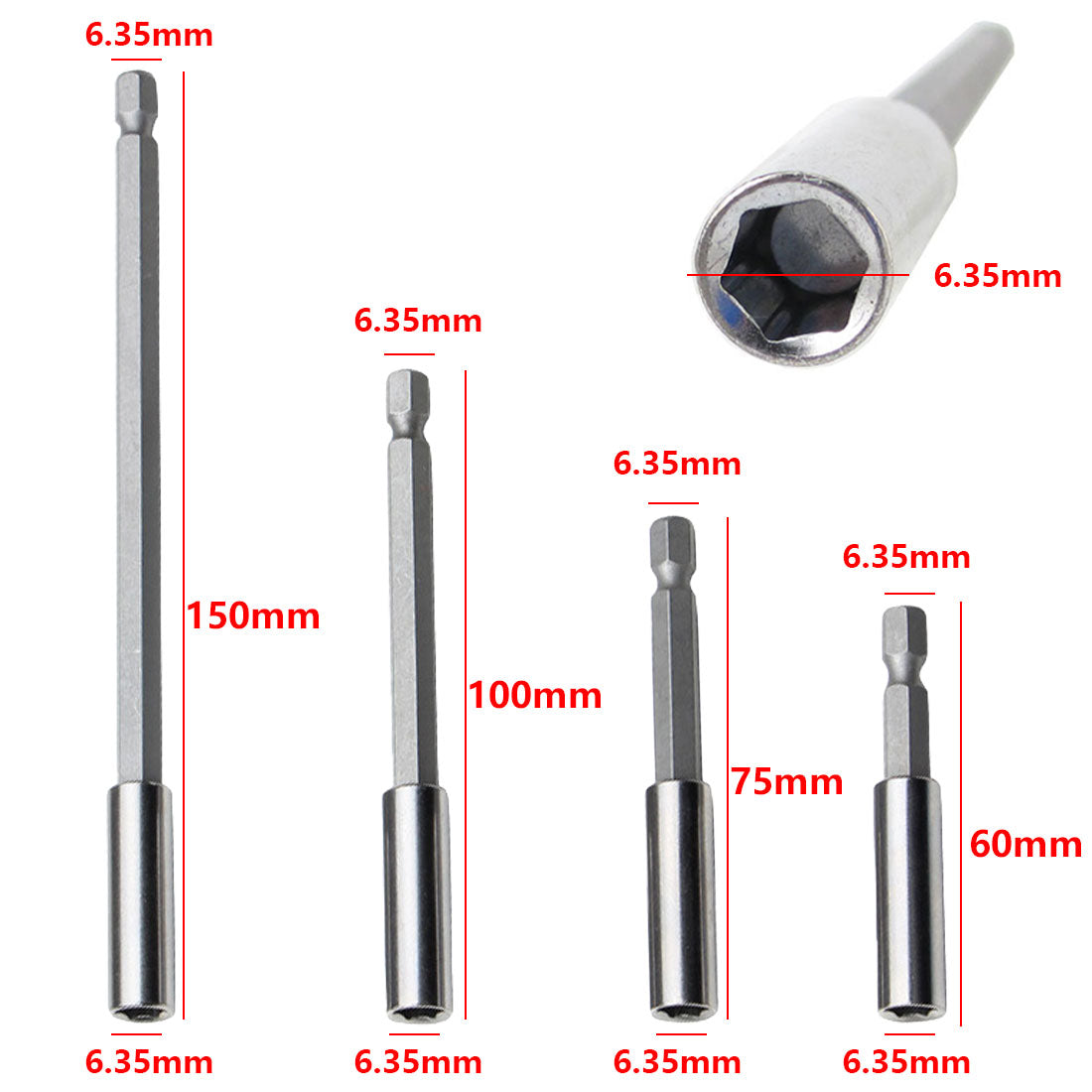Extensions Quick Change Extension Bit Set 1/4" Hex Rod Shank Long Handle Screwdriver Tip Holder Hand Tool Main image