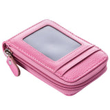 Men Genuine Leather Wallet Credit Card Holder Rfid Blocking Zipper Pocket New Carteira Business Card Holder Tarjetero Clutch Bag