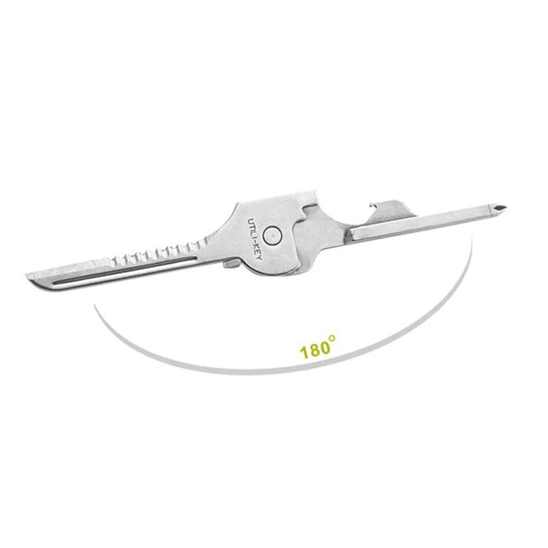 6 in1 Stainless Steel EDC Multi tool Keychain Utiliity Camping Swiss Pocket Survival Knife Utili-Key Multi Function Keys Knife