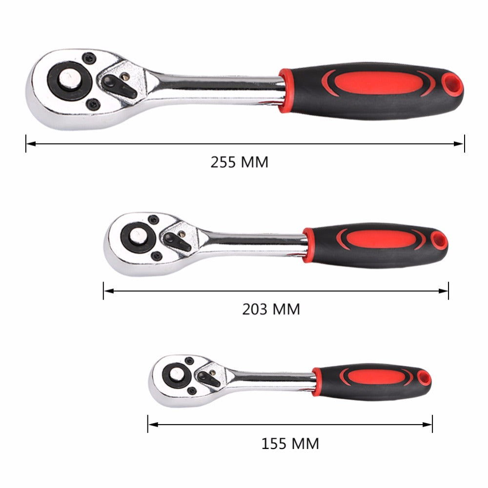 1/4" 3/8" 1/2"inch 24 Teeth Extending Telescopic Ratchet Socket Wrench Tool Plate Ratchet Handle Wrench Secondary image