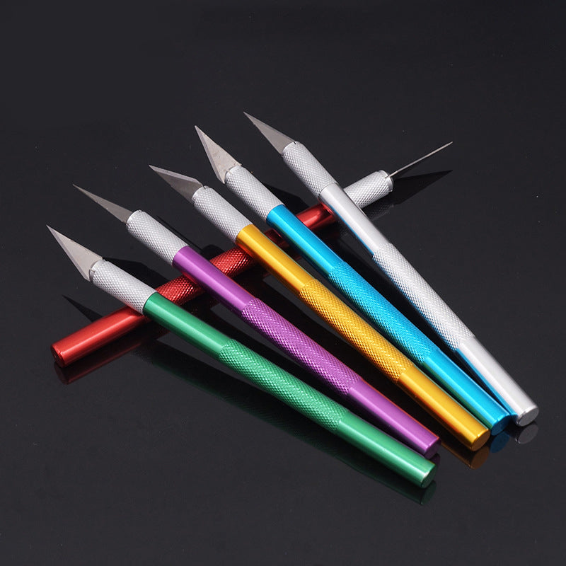 1Set 6 Blades Engraving Craft knives Non-slip Metal Scalpel Hand Tool Set Cutter Carving Multi Knife Repairing Tools