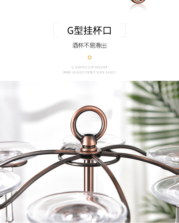 Iron Wire Maple Leaf Hollow Wine Rack Stand Hanging Drinking Glasses Stemware Rack Shelf Wine Bottle & Glass Cup Holder Display Secondary image