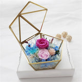 Nordic Geometric Transparent Glass Flower Room Glass Ring Box Wedding Ring Jewelry Box Glass Cover Innovative Home Decor