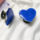 Electroplating luxury blue mobile phone airbag bracket paste type retractable love simple niche creative ring phone case