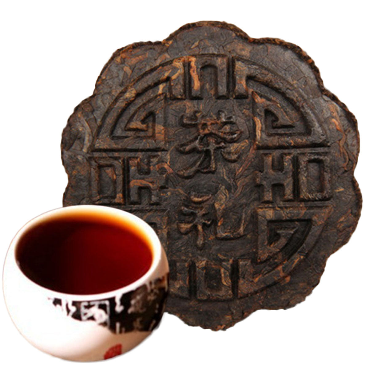 TemuTea 100g Yunnan Puerh Tea Moon Cake Flower Good Moon Round Pu Er Ripe Tea Green Food Main image