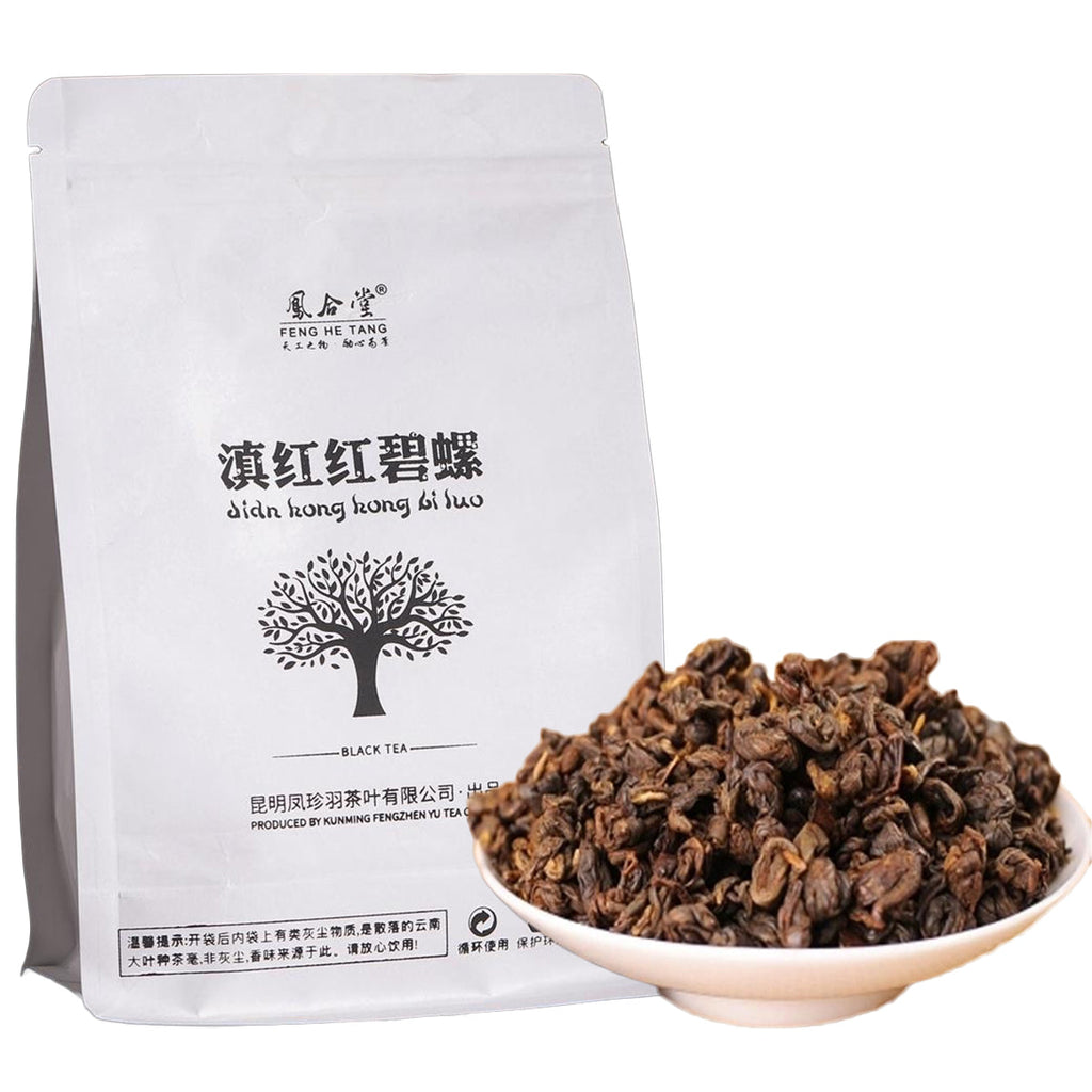 TemuTea 500g Red Biluo Black Tea In Bulk Yunnan Fengqing Dianhong Cooked Tea Fresh Tea 茶
