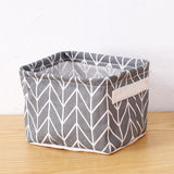 Desktop Storage Basket Cute Printing Waterproof Organizer Cotton Linen Sundries Storage Box Cabinet Underwear Storage Bag