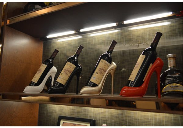 Resin High Heel Shoe Shaped Wine Bottle Holder Stylish Wine Shelf Rack Wedding Party Gift Home Kitchen Bar Accessories