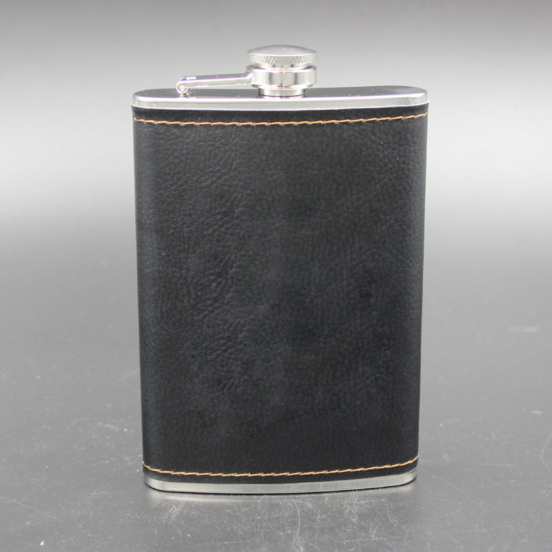 High Quality Stainless Steel 9 Oz Hip Flask Leather Whiskey Wine Bottle Retro Engraving Alcohol Pocket Flagon With Box Gifts