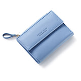 Hasp & Zipper Short Standard Wallet, Hot Fashion PU Leather Solid Coin Card Purse Wallets For Women Lady Clutch Carteras