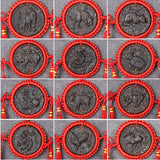12 Pcs Ripe Puerh Tea Zodiac Craft Pendant Decorative Gifts Organic China Yunnan