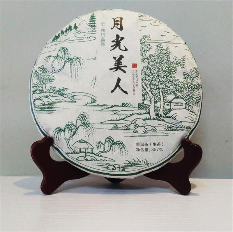 Raw Puerh Tea Organic Moonlight Beauty Menghai Puer Moonlight Sheng Pu-erh 357g