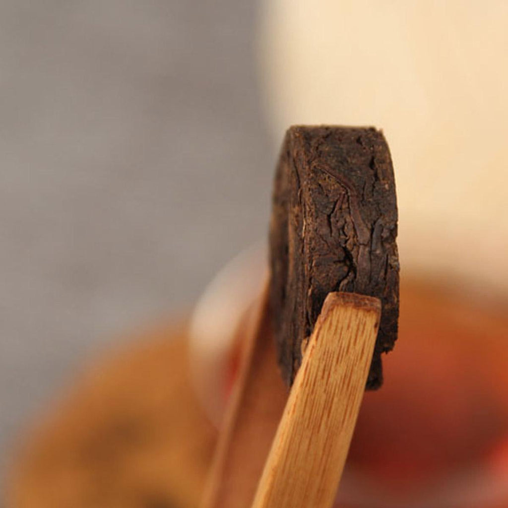 High Quality Puerh Tea Ripe  Puer Small Golden Cake Premium Bamboo Basket 500g
