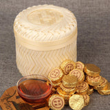 High Quality Puerh Tea Ripe  Puer Small Golden Cake Premium Bamboo Basket 500g